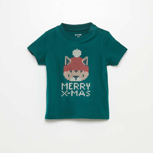 Tee-shirt imprimé Noël Vert