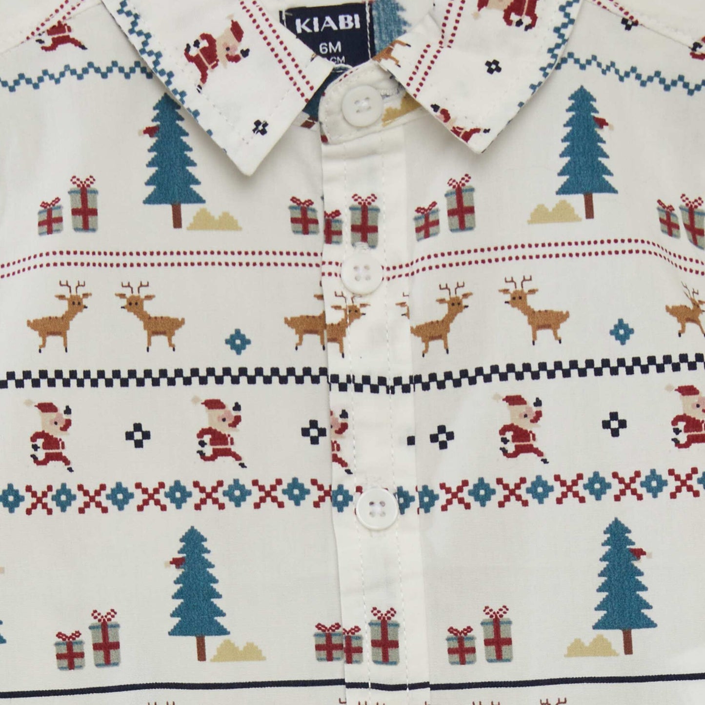 Chemise de Noël en popeline Blanc