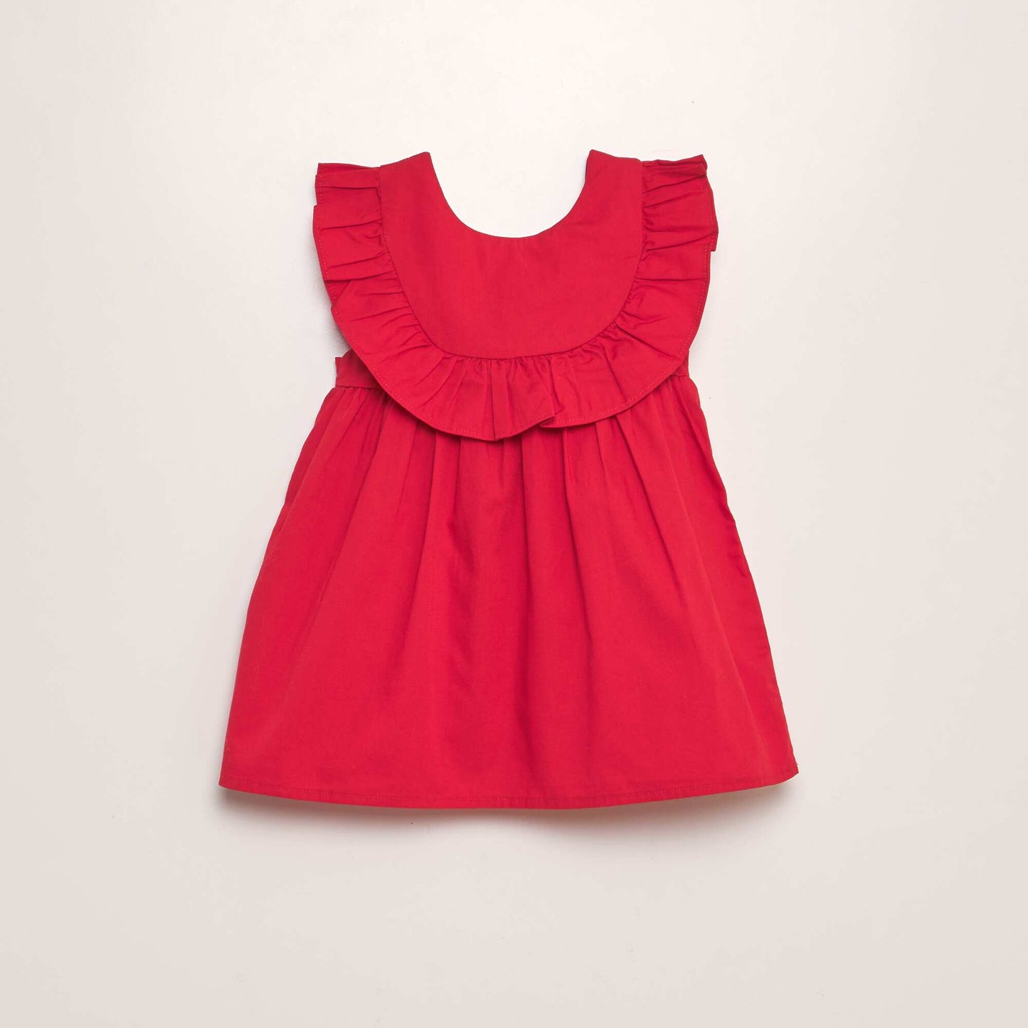 Robe sans manches avec volants Rouge