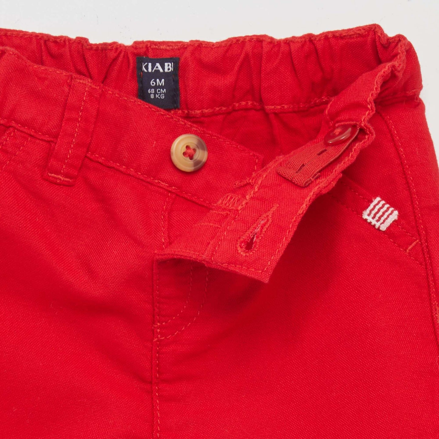 Short chino en coton Rouge