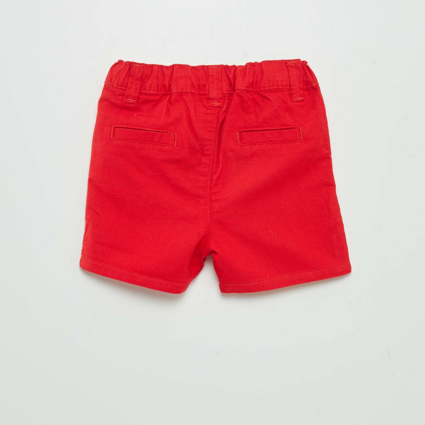 Short chino en coton Rouge