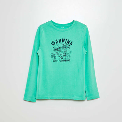 T-shirt imprimé à col rond VERT