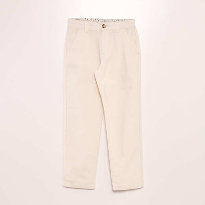 Pantalon chino Ecru
