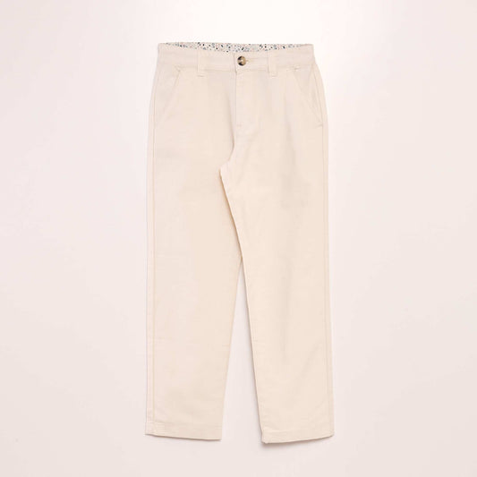 Pantalon chino Ecru