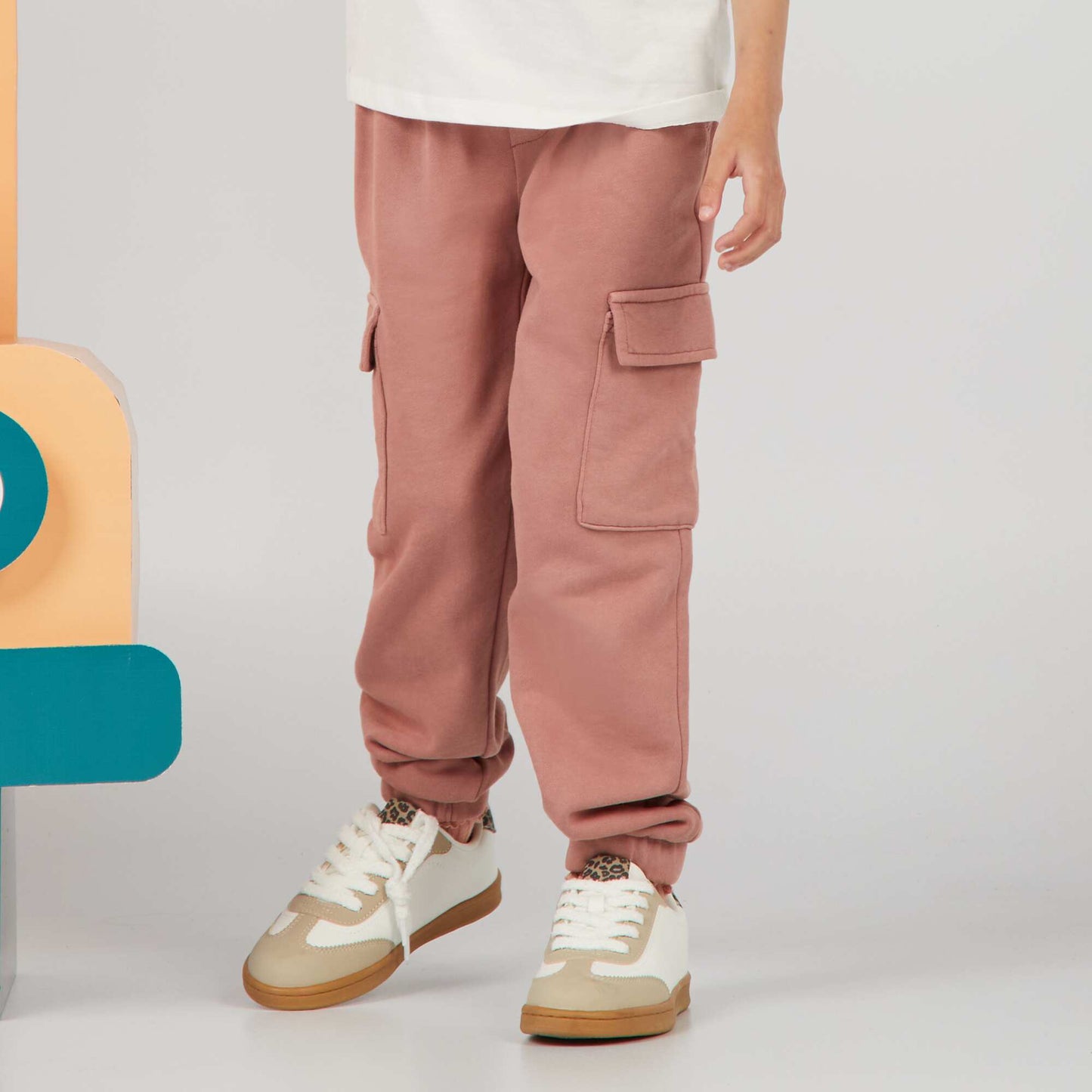 Pantalon de jogging en molleton avec poches Vieux rose