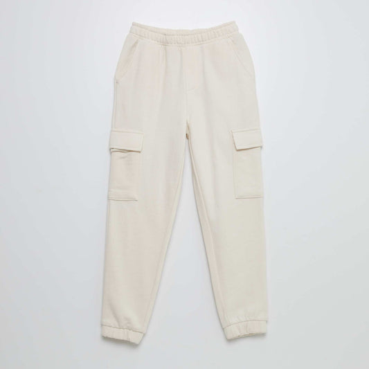 Pantalon de jogging en molleton avec poches BEIGE