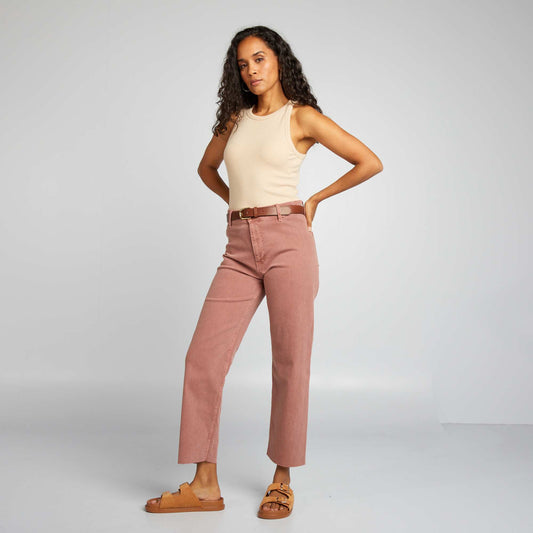 Pantalon droit wide leg - L28 Rose