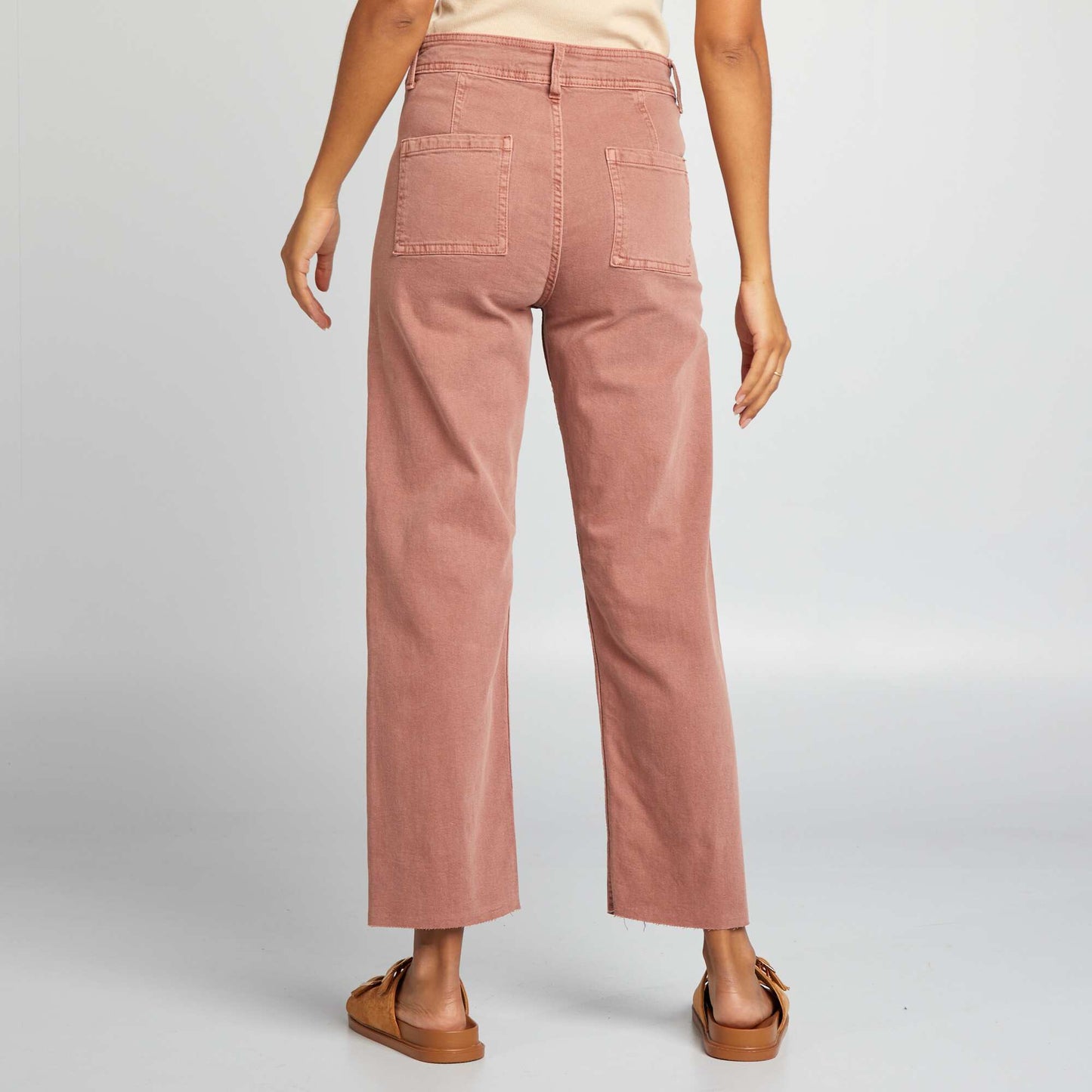 Pantalon droit wide leg - L28 Rose