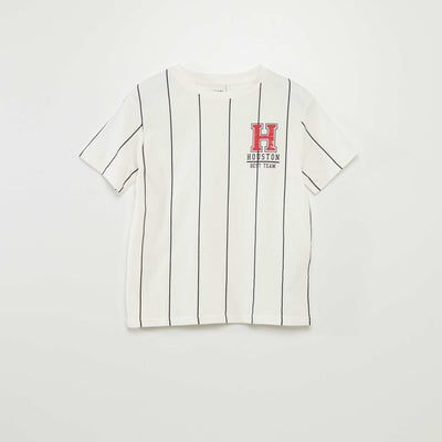 T-shirt à manches courtes style baseball BEIGE