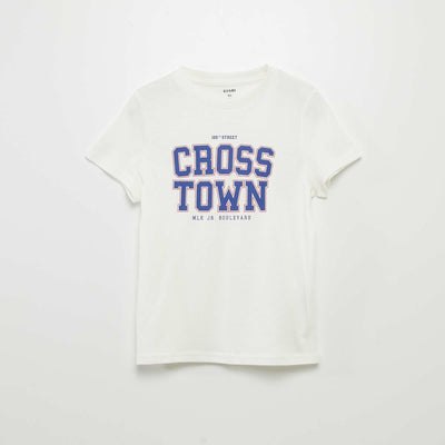 T-shirt imprimé à manches courtes Blanc