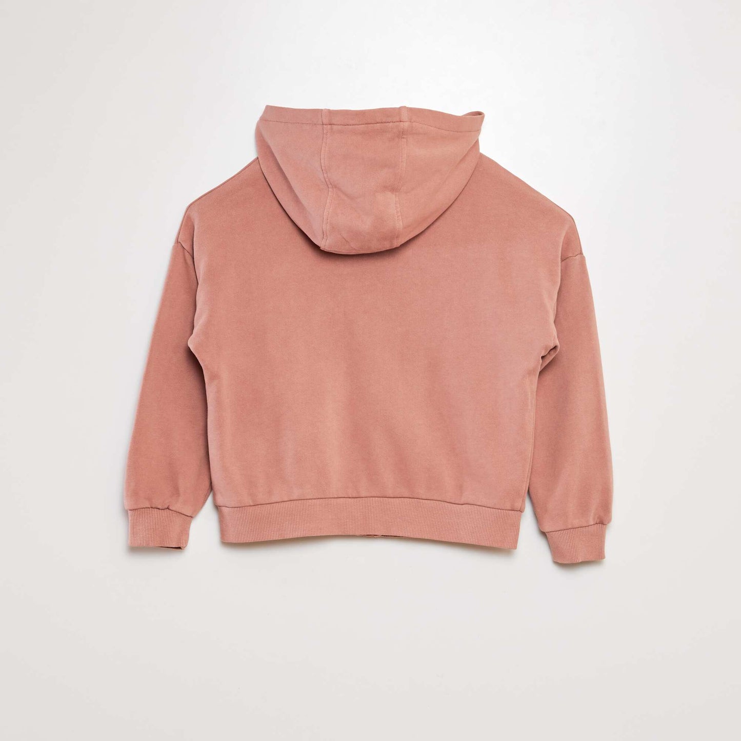 Sweat mixte à capuche ouverture zippée Vieux rose