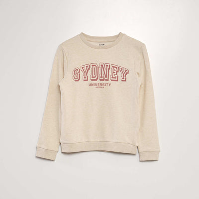 Sweat en molleton à col rond BEIGE