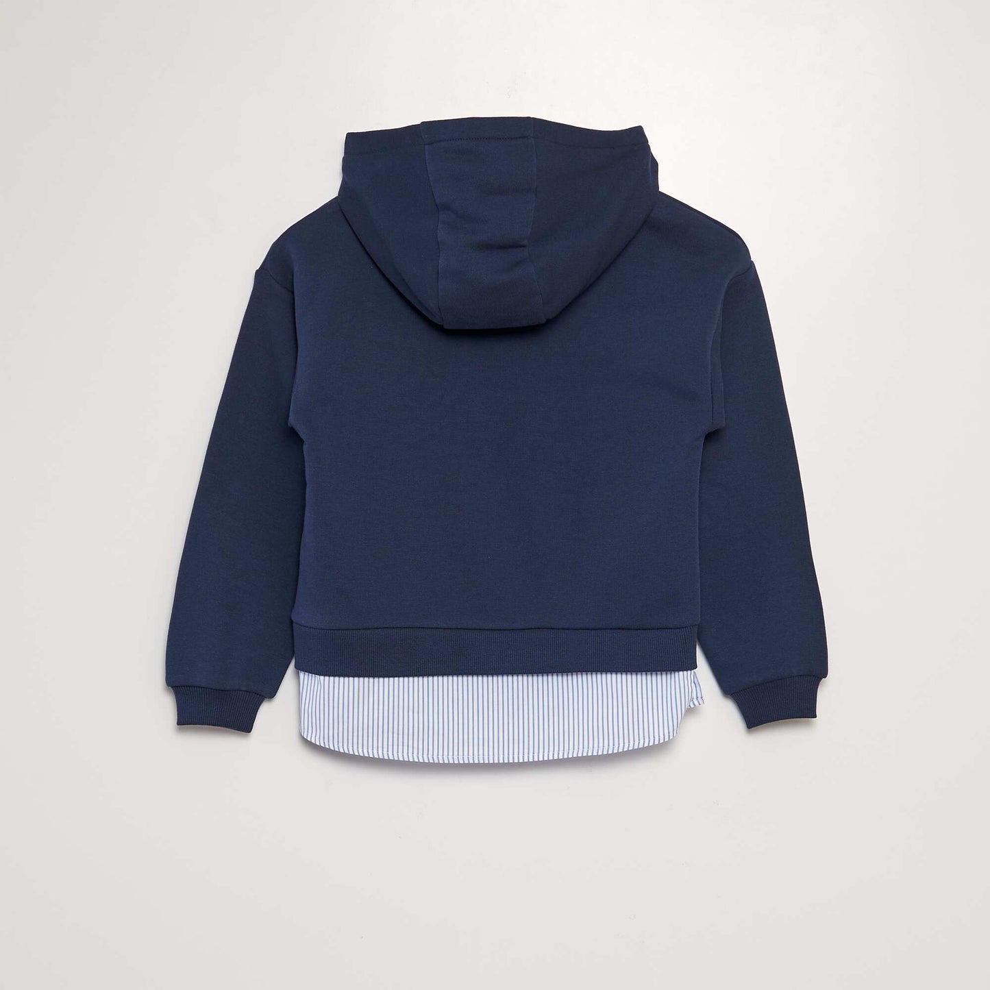 Sweat à capuche avec effet chemise Bleu marine