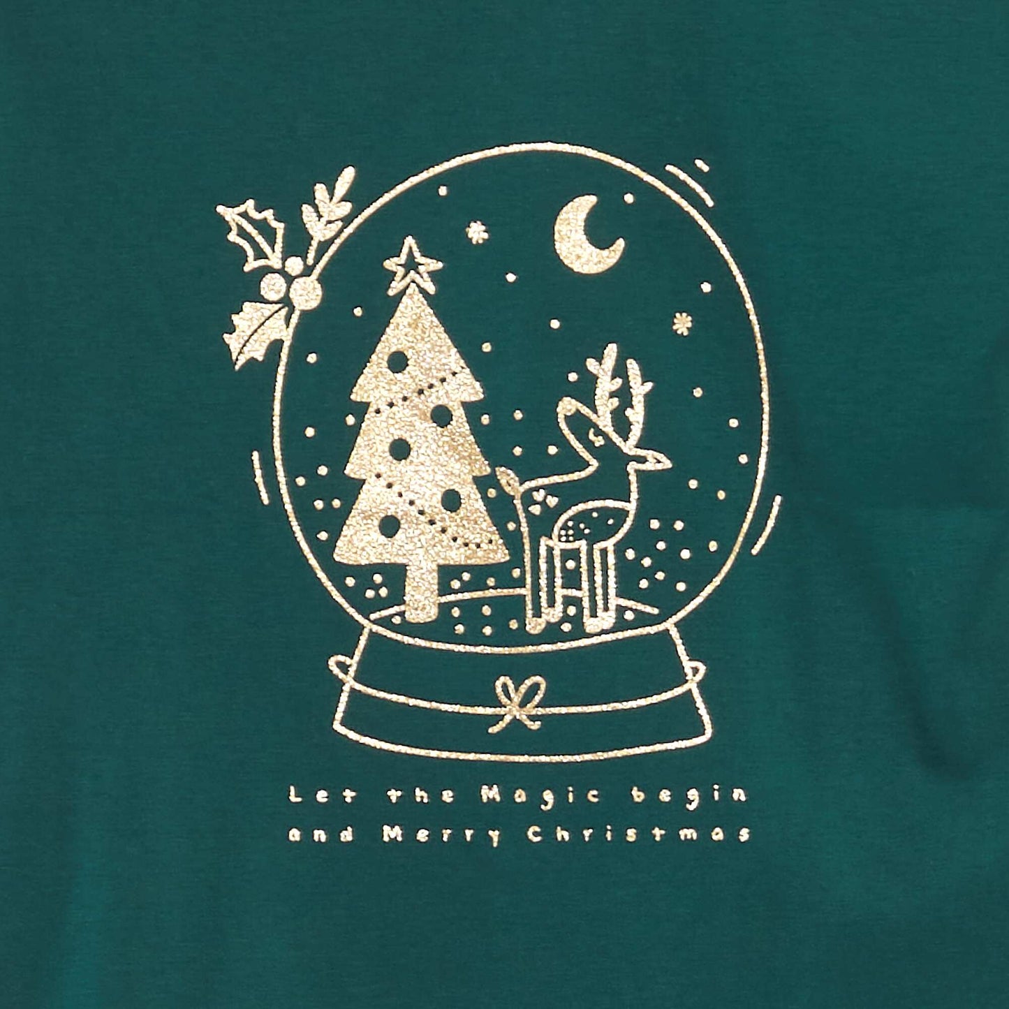 T-shirt manches courtes 'Noël' Vert