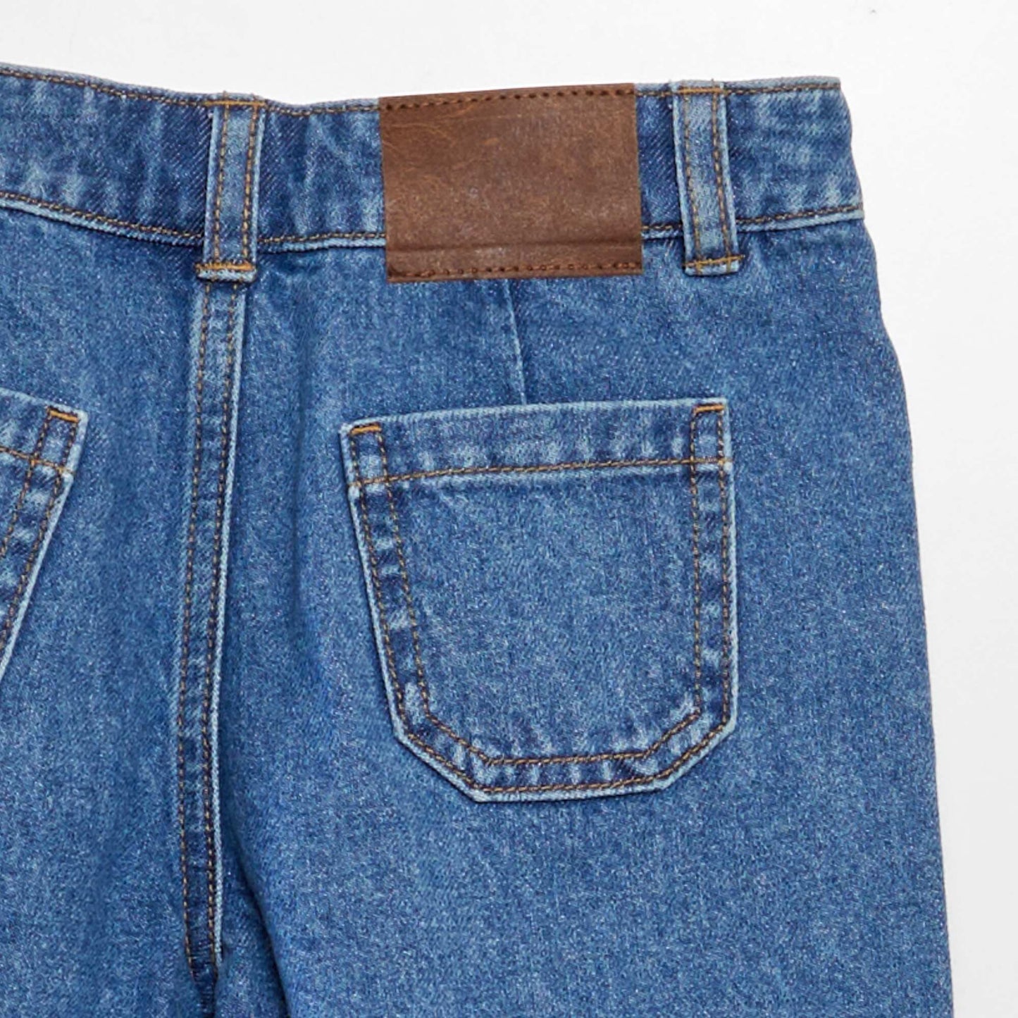 Mini jupe short en jean plissée Bleu