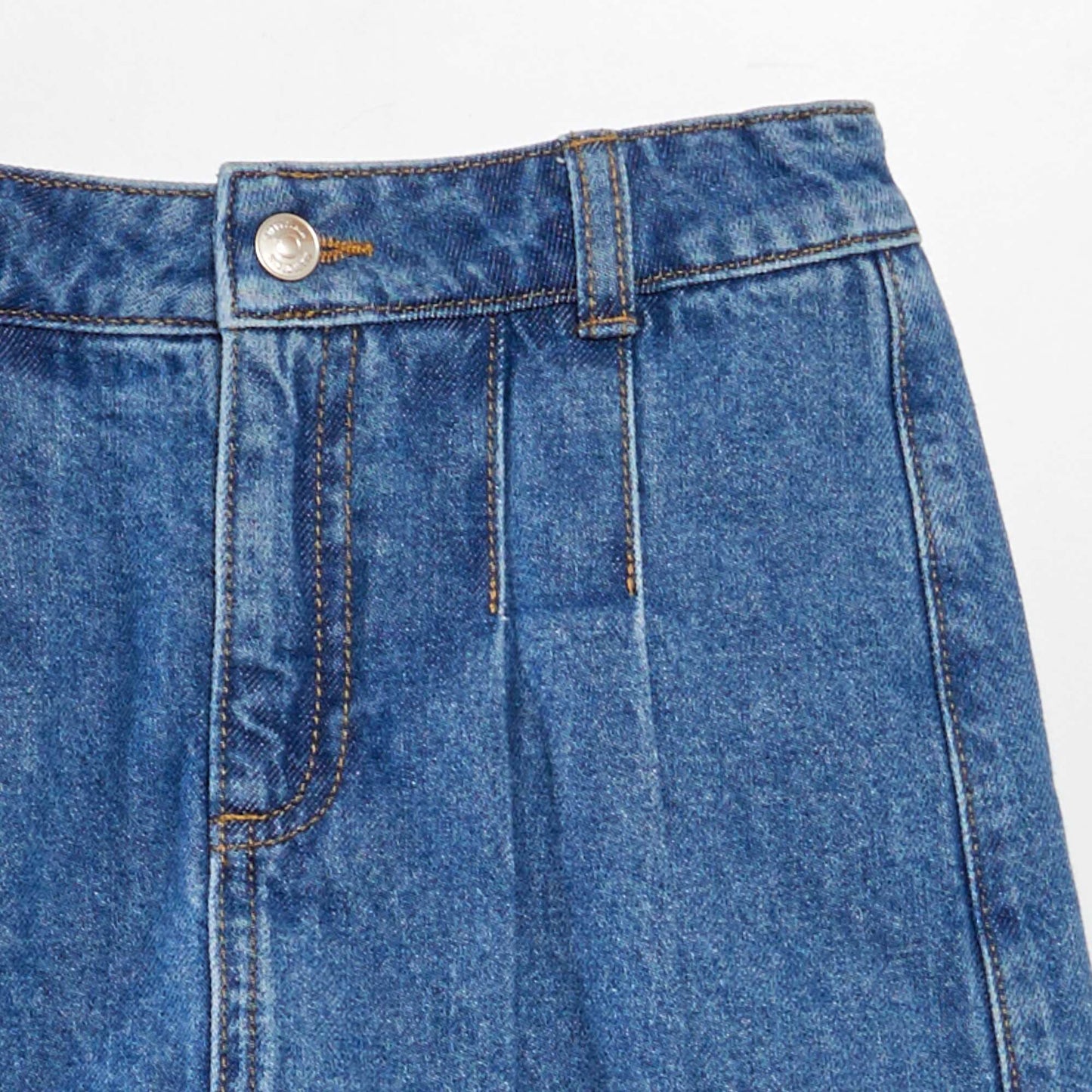 Mini jupe short en jean plissée Bleu