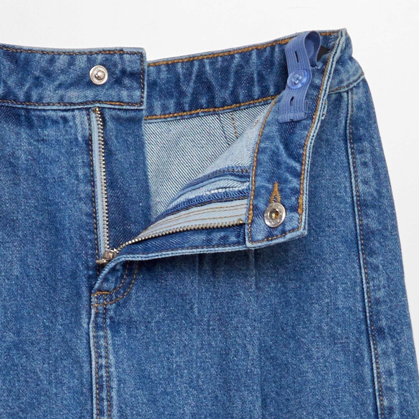 Mini jupe short en jean plissée Bleu