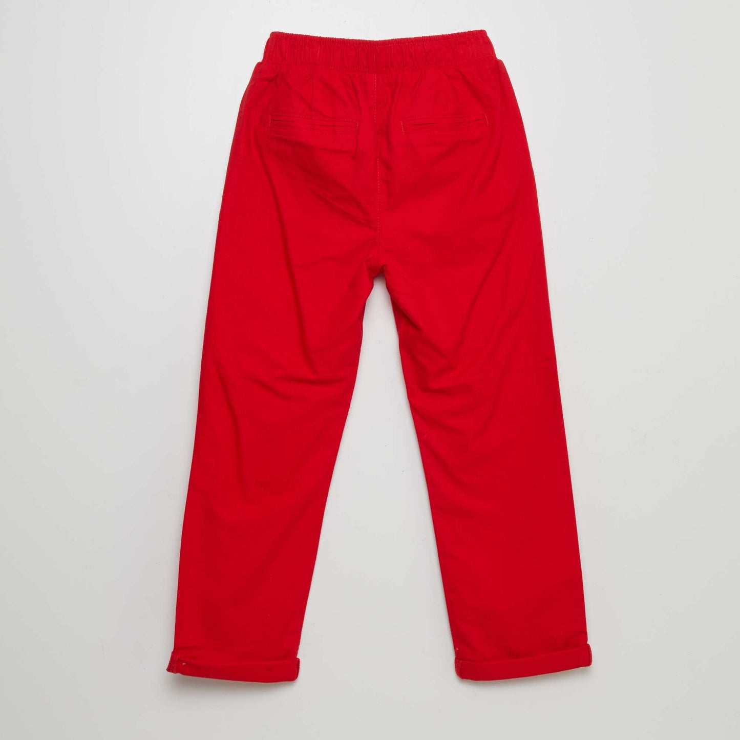 Pantalon droit en coton Rouge