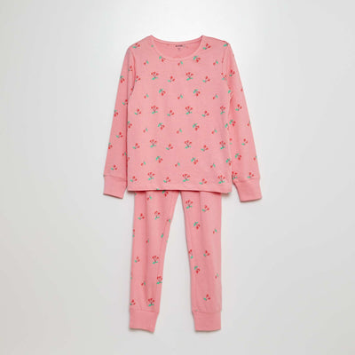 Pyjama long à motif 'cerises' - 2 pièces ROSE