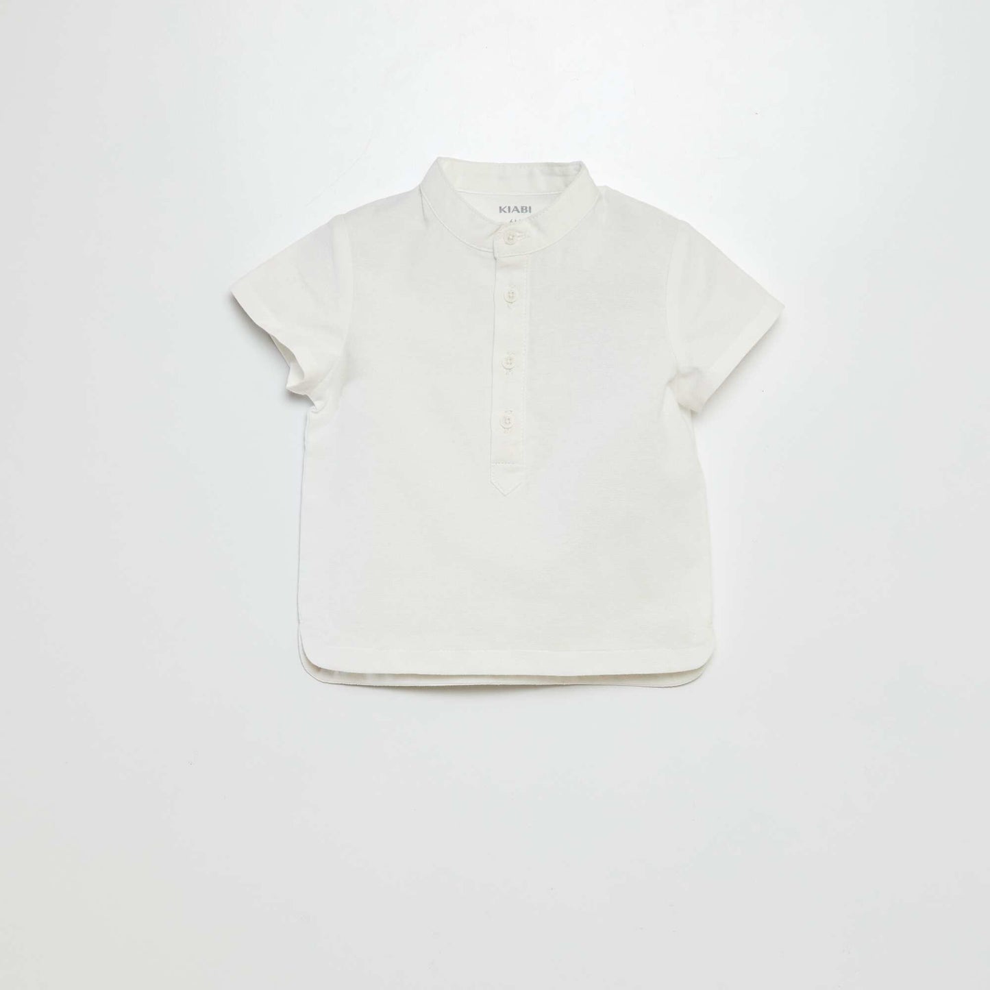 Polo oxford col tunisien BLANC