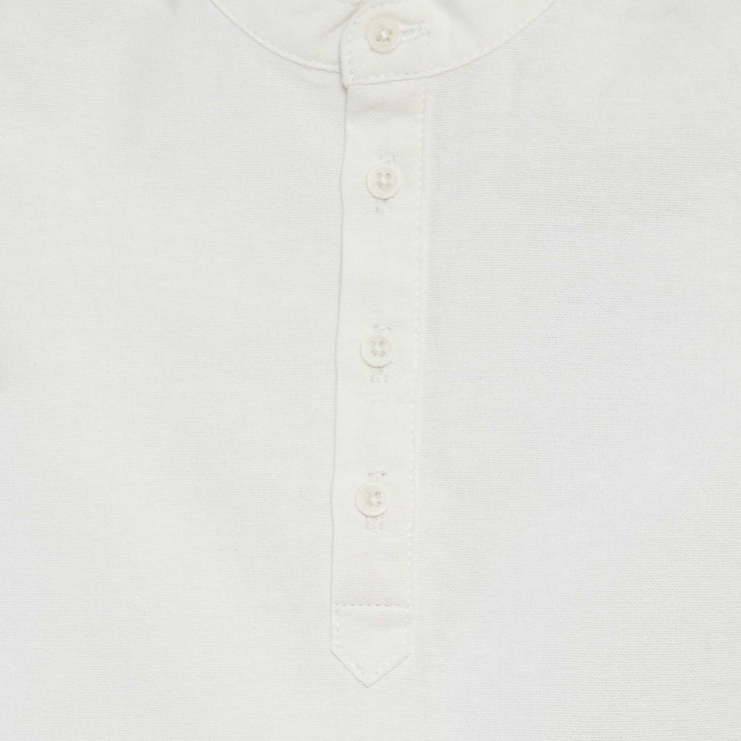 Polo oxford col tunisien BLANC