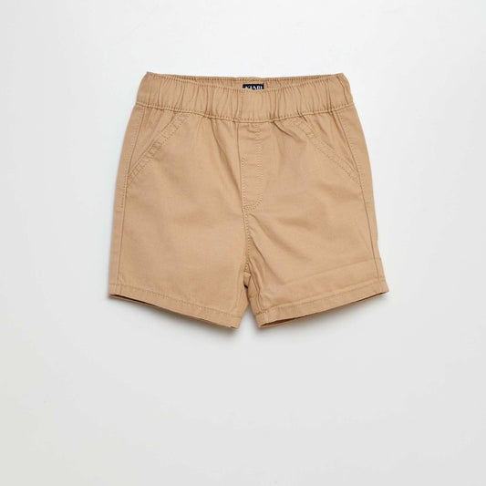 Short chino ceinture élastiquée BEIGE