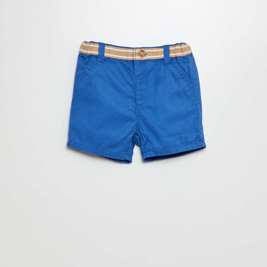 Short chino avec ceinture trompe-l'œil BLEU