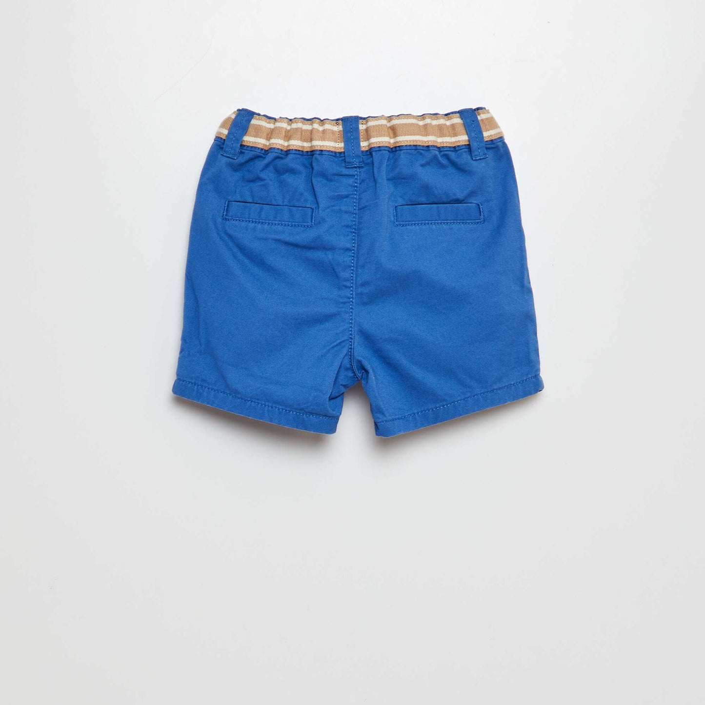 Short chino avec ceinture trompe-l'œil BLEU