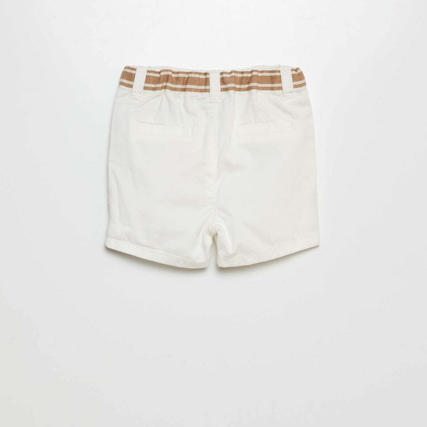 Short chino avec ceinture trompe-l'œil BLANC