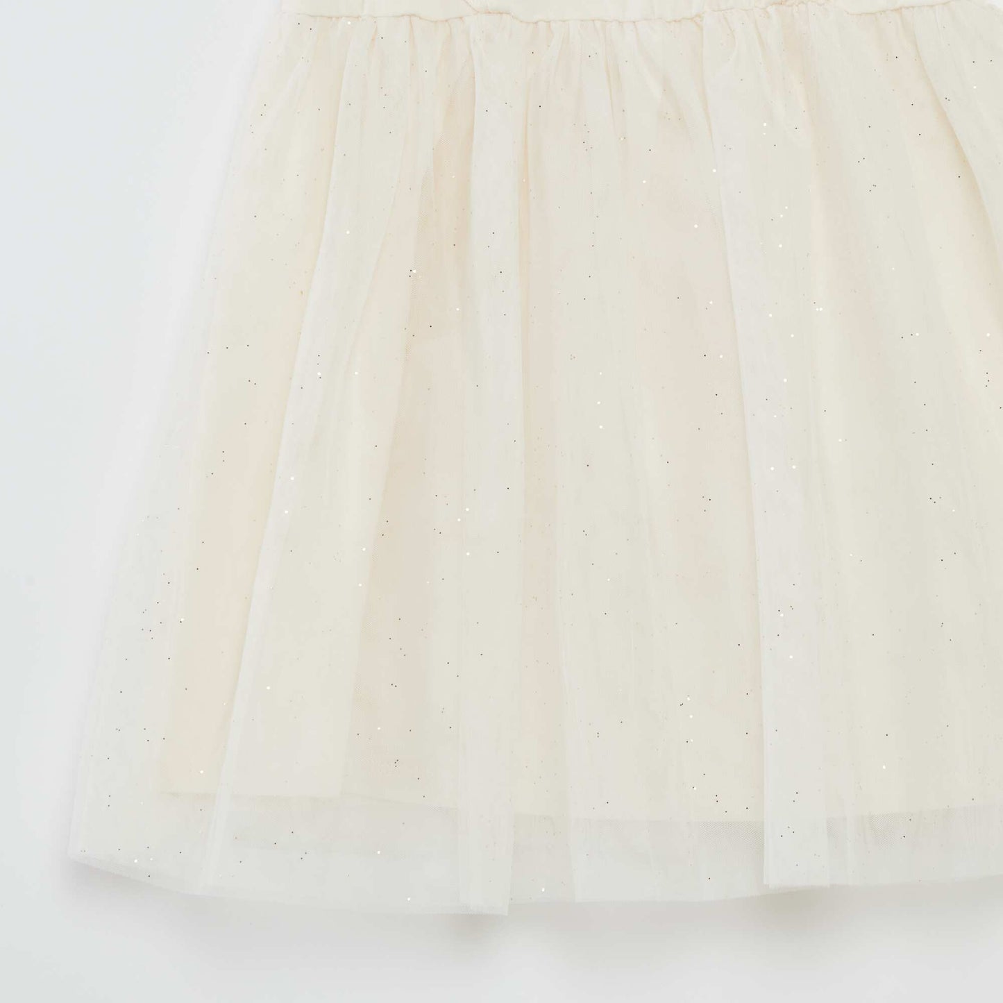 Robe bi-matière avec jupon en tulle BLANC