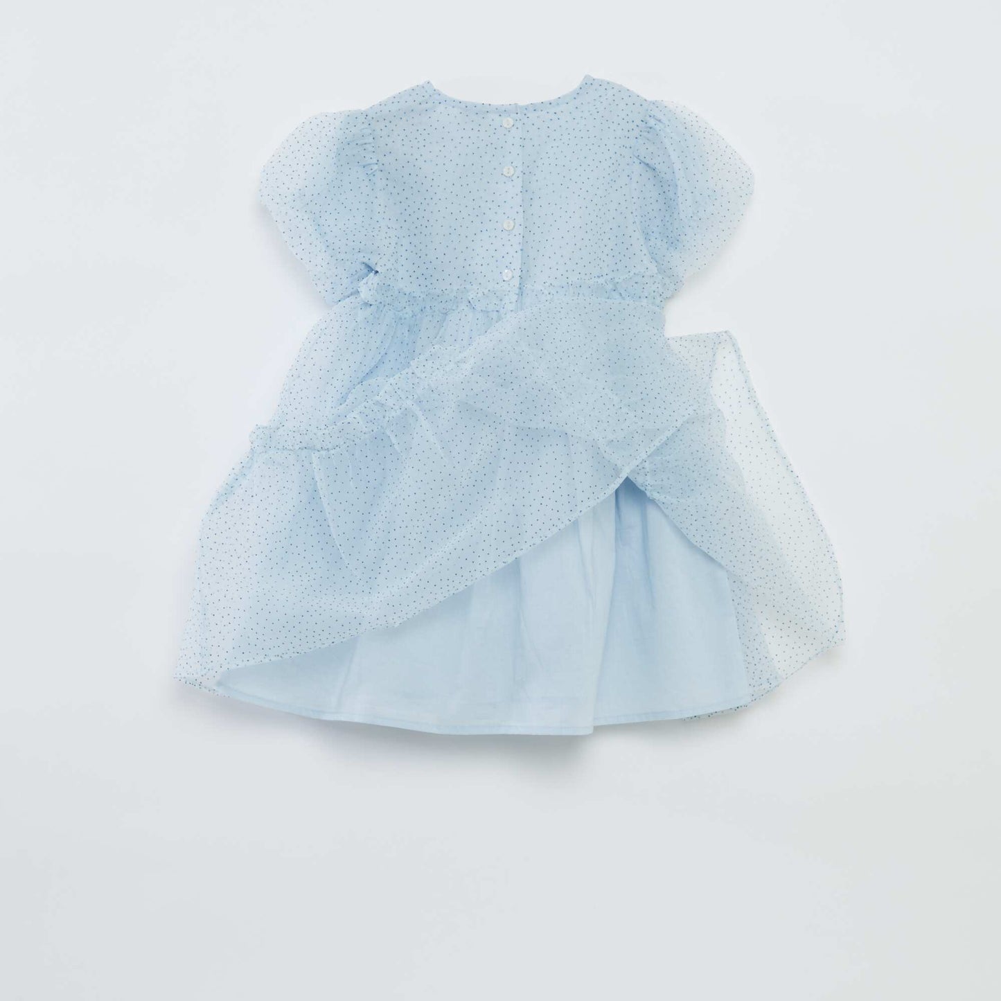 Robe de cérémonie en tulle volantée BLEU