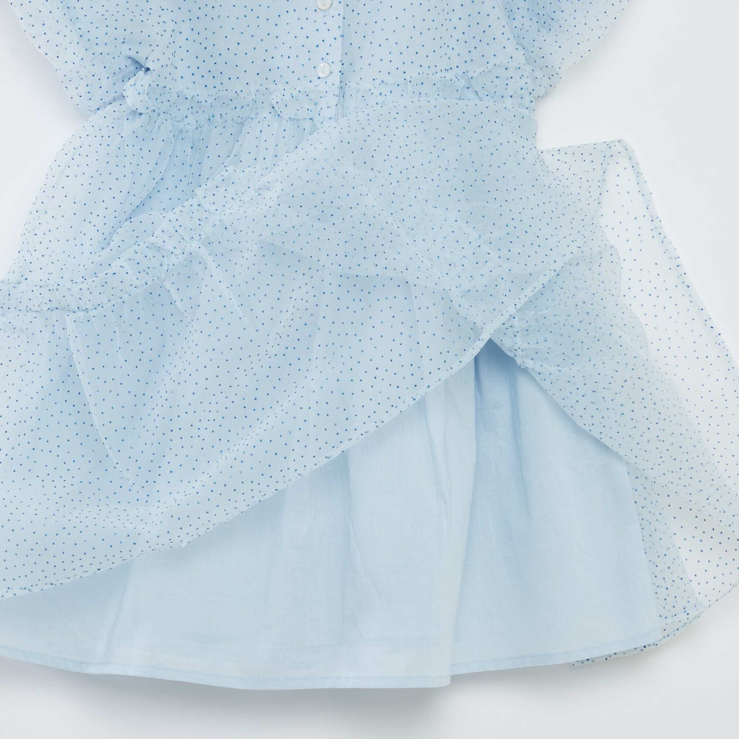 Robe de cérémonie en tulle volantée BLEU