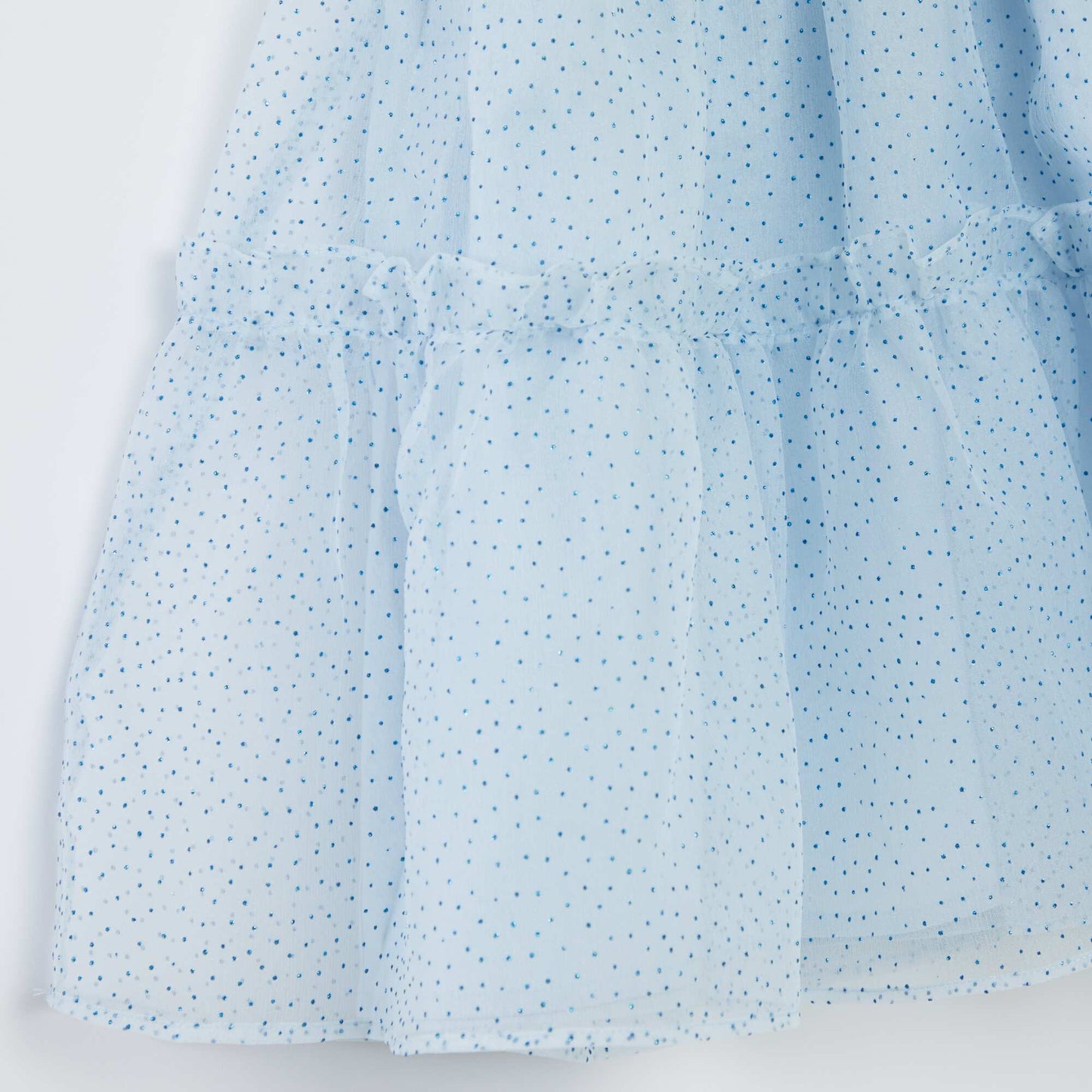 Robe de cérémonie en tulle volantée BLEU