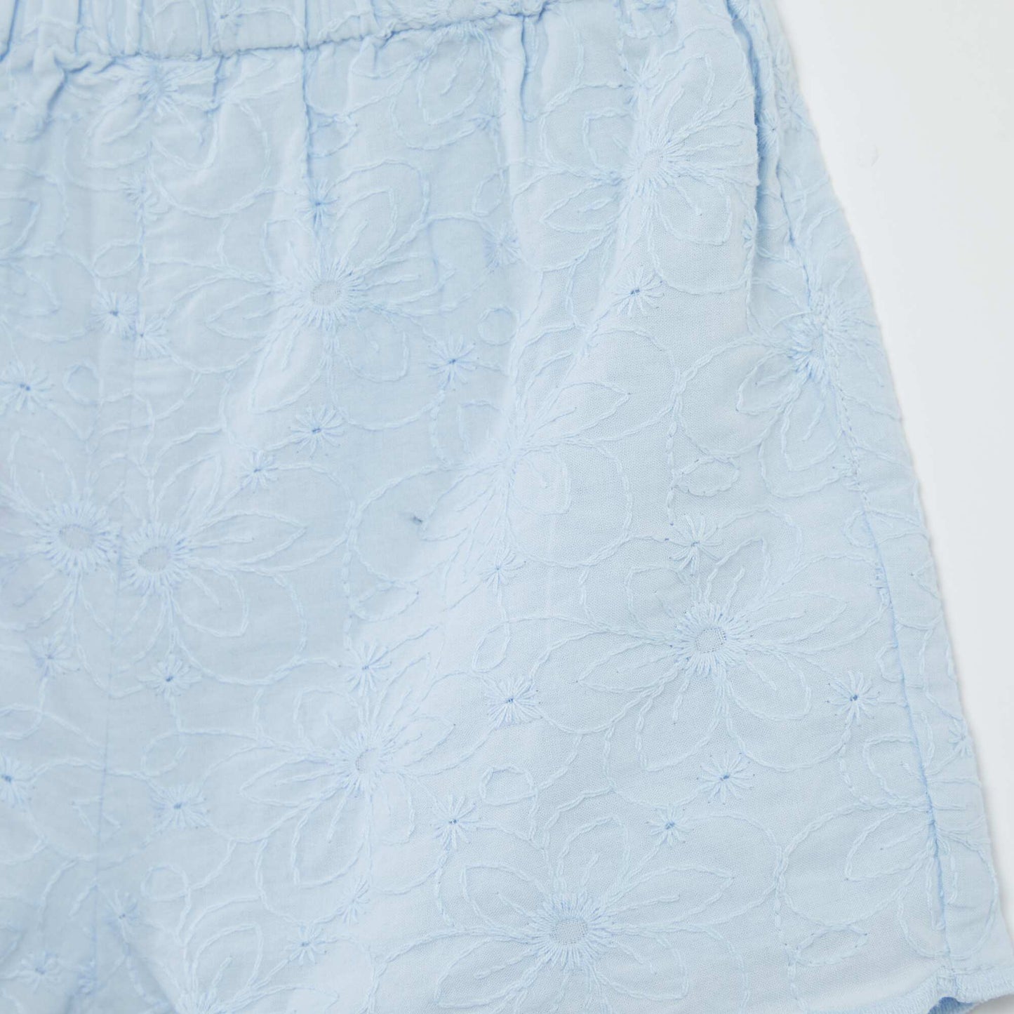 Short en double gaze de coton BLEU