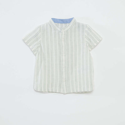 Chemise rayée  manches courtes BLANC
