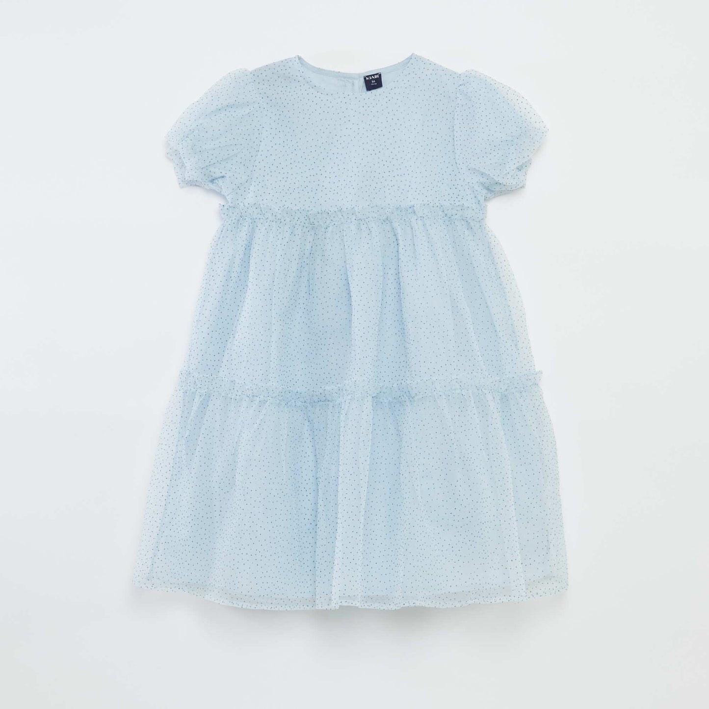 Robe de cérémonie en tulle volantée BLEU