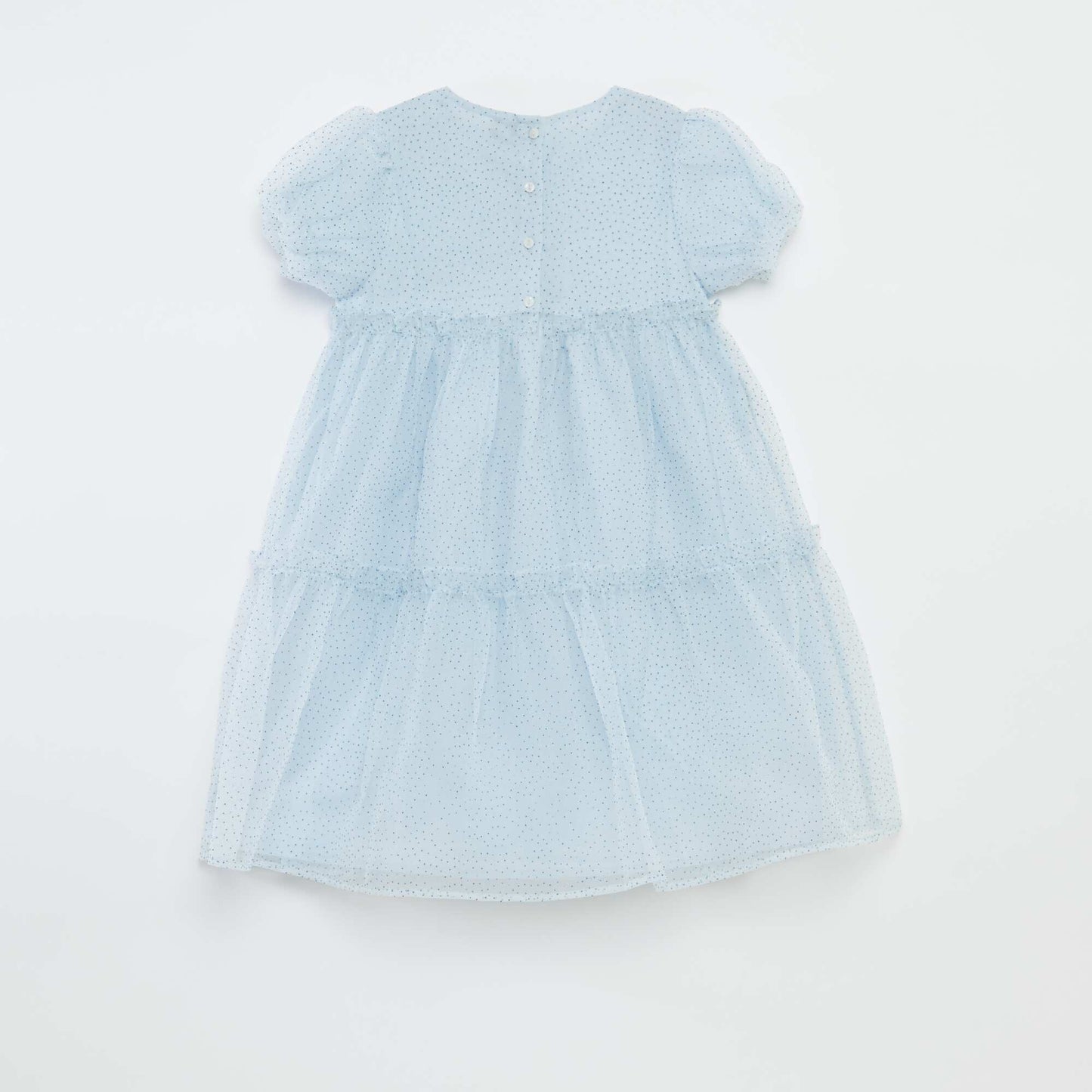 Robe de cérémonie en tulle volantée BLEU