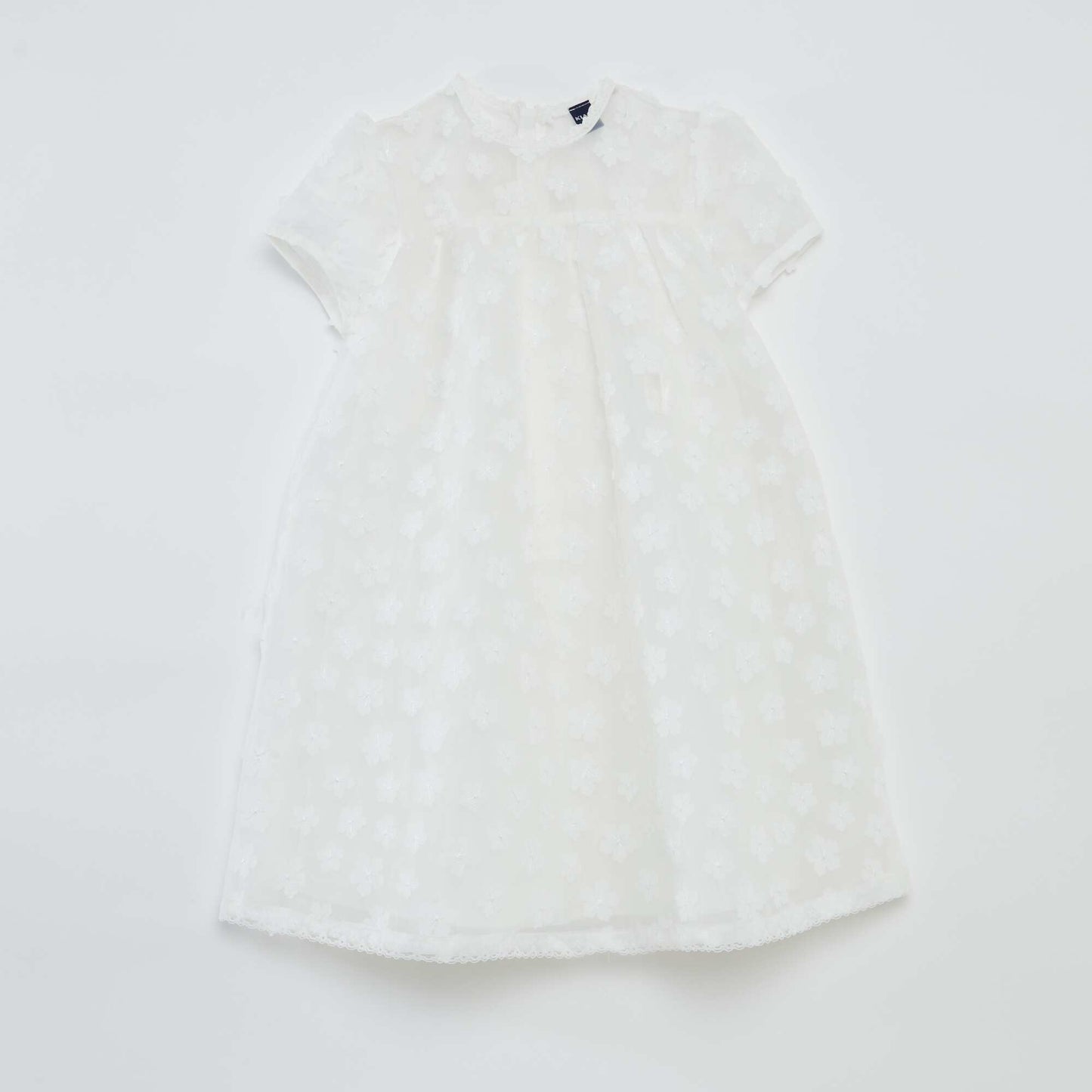 Robe de cérémonie en tulle avec motif floral BLANC