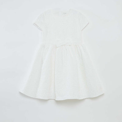 Robe en jacquard de cérémonie BLANC