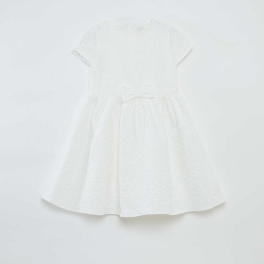 Robe en jacquard de cérémonie BLANC