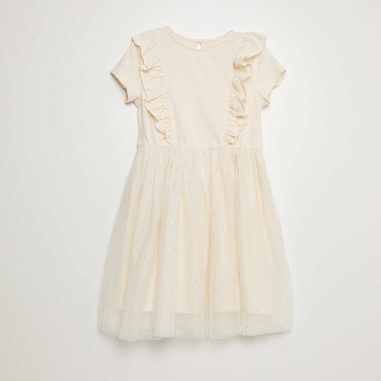 Robe évasée avec tulle BLANC