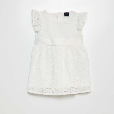 Robe de cérémonie en dentelle BLANC