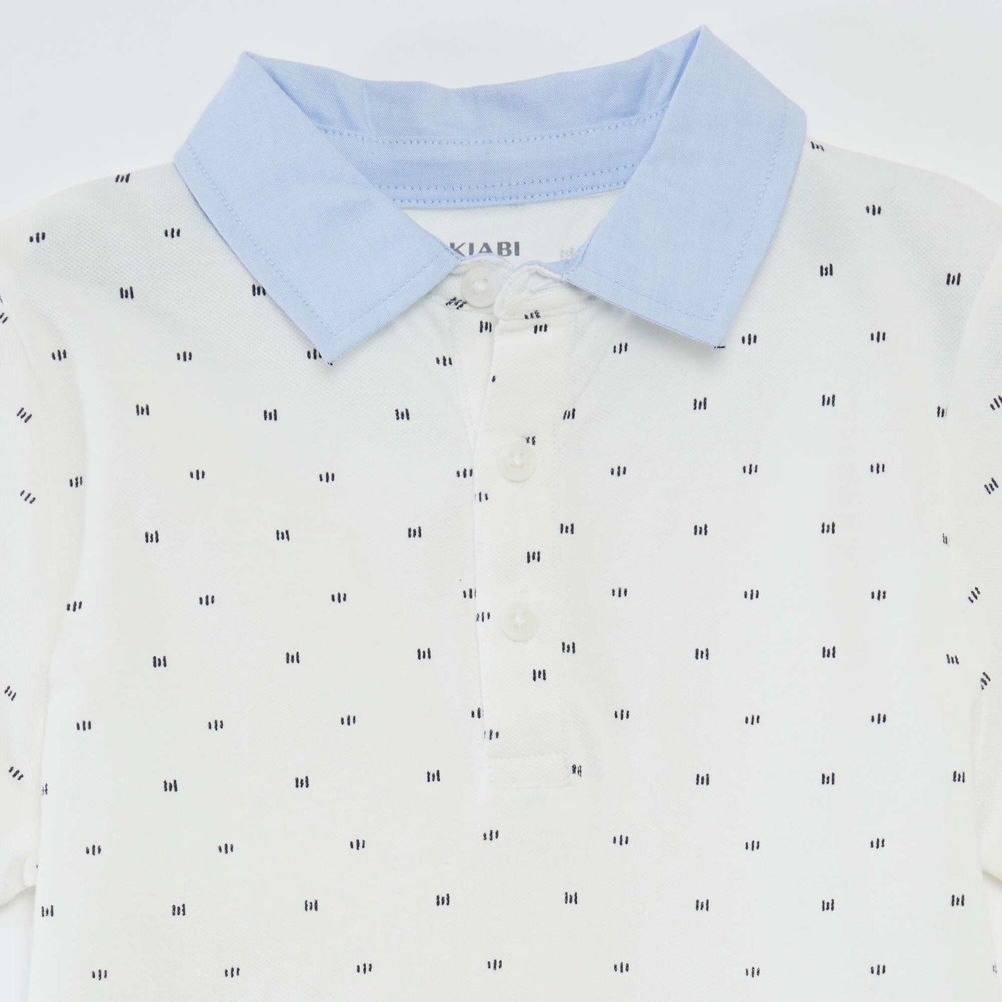 Polo en maille piquée à motif BLANC