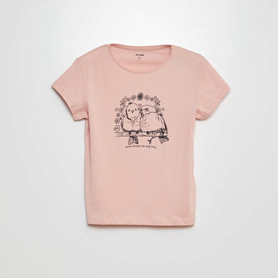 T-shirt en maille jersey imprimé ROSE