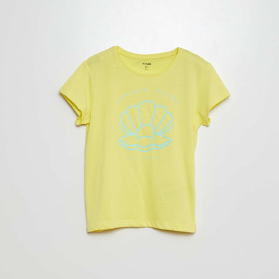 T-shirt en maille jersey imprimé JAUNE