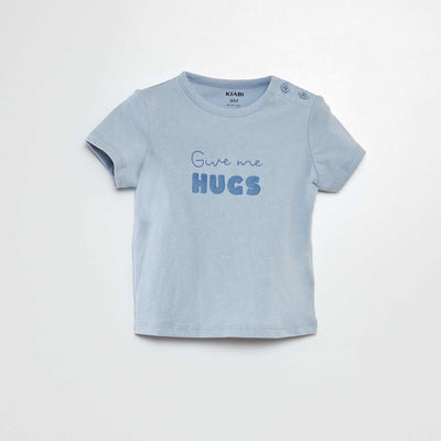 T-shirt à message BLEU