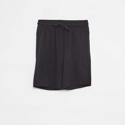 Short en molleton léger uni à 2 poches GRIS
