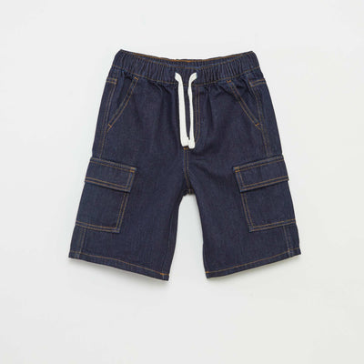 Bermuda en denim avec poches BLEU