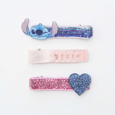 Lot de 3 pinces croco 'Stitch' BLEU