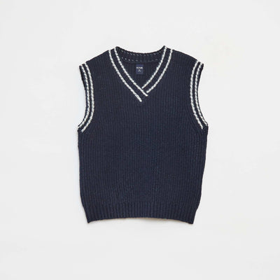 Pull en tricot sans manches BLEU